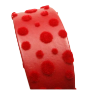OPASKA DO WŁOSÓW SZEROKA CZERWONA W KROPKI 3 SZTUKI  (0783 SA) - 2