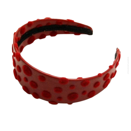 OPASKA DO WŁOSÓW SZEROKA CZERWONA W KROPKI 3 SZTUKI  (0783 SA)