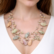 NASZYJNIK / WISIOREK Z KOLOROWYMI KORALIKAMI (N-0603/38/3R A SAM B) - 2