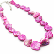 NASZYJNIK / WISIOREK RÓŻOWY Z MASY PERŁOWEJ (341LO2-3 SAM C) - 2