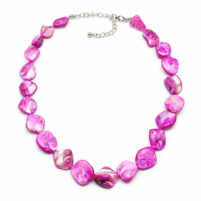 NASZYJNIK / WISIOREK RÓŻOWY Z MASY PERŁOWEJ (341LO2-3 SAM C)