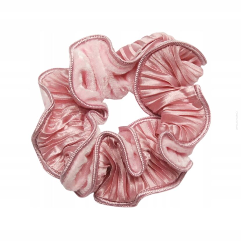 GUMKA DO WŁOSÓW Z FALBANKĄ / SCRUNCHIES  RÓŻOWA                       (5281-1 SAMF)