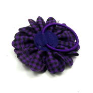 GUMKA DO WŁOSÓW OZDOBNA MATERIALOWA KWIAT FIOLETOWY PEPITKA 0617-50 - 2