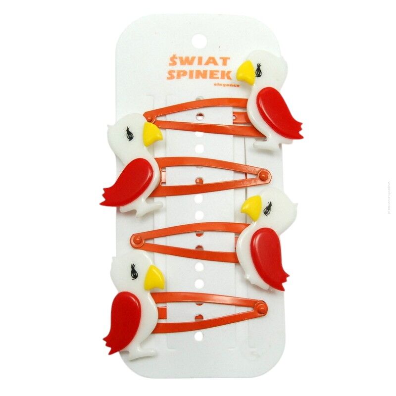 PYKI / SPINKI DO WŁOSÓW DZIECIĘCE Z OZDOBAMI- PTAKAMI 4 SZTUKI                   (6732 SA)