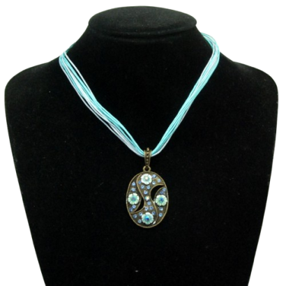 NASZYJNIK / WISIOR NA SZNURECZKACH Z OZDOBNĄ ZAWIESZKĄ                                                    (WISZ-1 SAH)