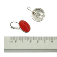 KOLCZYKI WISZĄCE EMALIOWANE CZERWONE OKRĄGŁE                                            (9354-1 SAM) - 3