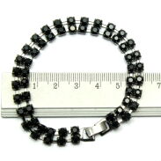 BRANSOLETKA ROZPINANA- Z KAMYCZKAMI DWURZĘDOWA                                                                              (BROZ-3 SAH) - 4