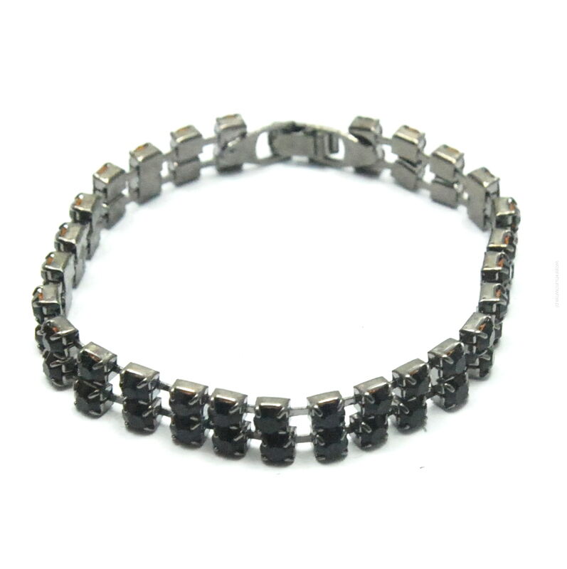 BRANSOLETKA ROZPINANA- Z KAMYCZKAMI DWURZĘDOWA                                                                              (BROZ-3 SAH)