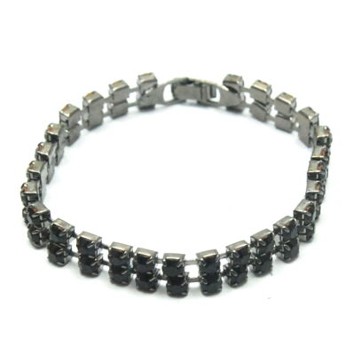 BRANSOLETKA ROZPINANA- Z KAMYCZKAMI DWURZĘDOWA                                                                              (BROZ-3 SAH)