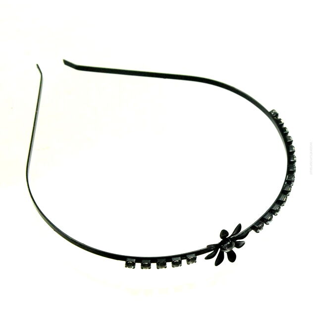 OPASKI METALOWE DO WŁOSÓW Z KWIATKIEM I  CYRKONIAMI 6 SZTUK (0176-507 SA)