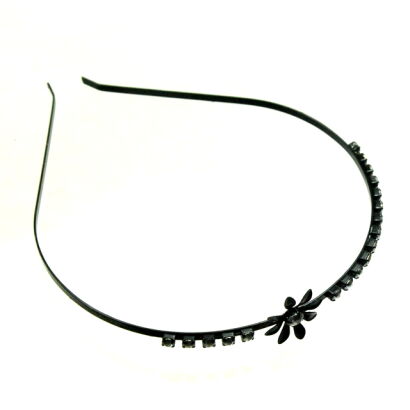 OPASKI METALOWE DO WŁOSÓW Z KWIATKIEM I  CYRKONIAMI 6 SZTUK (0176-507 SA)