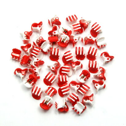 SZCZĘKI / KRABIKI MINI BIAŁO CZERWONE 50 SZTUK                                                        (0146-514 SAM 3)