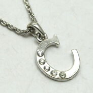 NASZYJNIK METALOWY Z ZAWIESZKĄ  LITERKA 