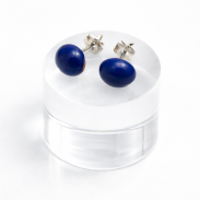 KLASYCZNE OWALNE GRANATOWE KOLCZYKI 0602-200 - 3