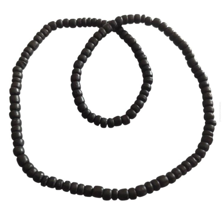 KORALE DREWNIANE NA GUMCE W KOLORZE CZARNYM                                            (0617-512)