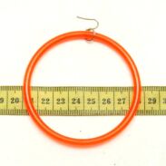 KOLCZYKI KOŁA DUŻE PLASTIKOWE POMARAŃCZOWE (0605-109 sh) - 3