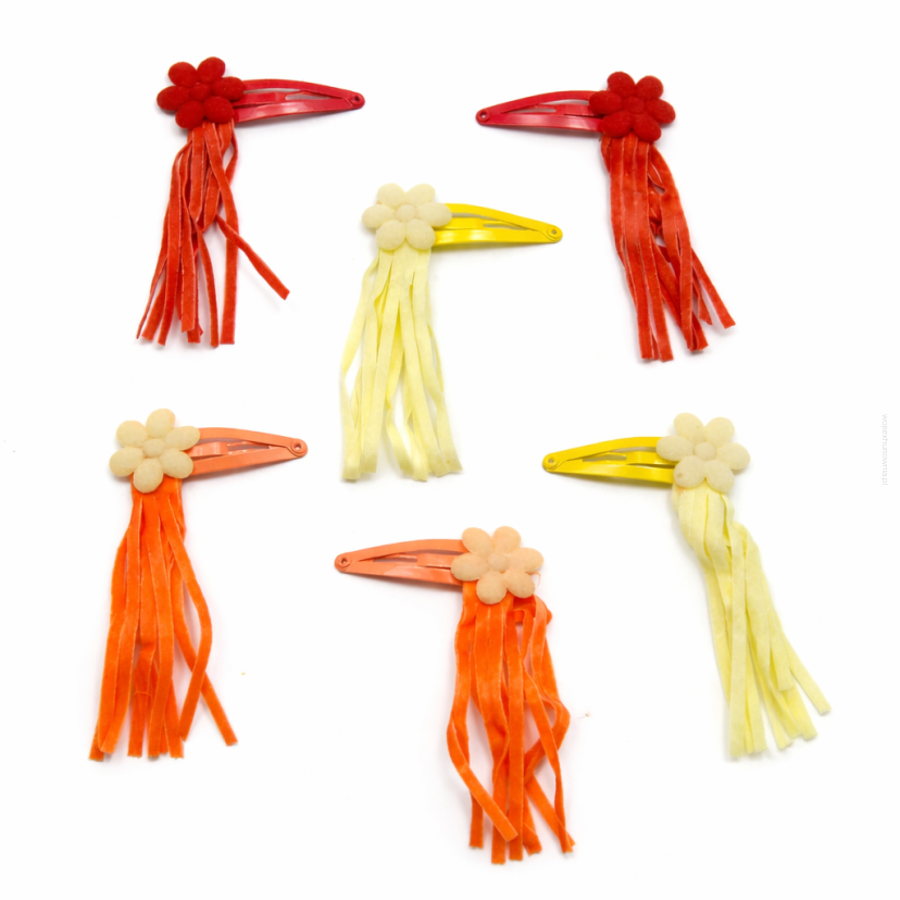 PYKI / SPINKI DO WŁOSÓW DZIECIĘCE Z RZEMYKAMI 6 SZTUK (0331-519 SAH)