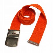PASEK PARCIANY POMARAŃCZOWY Z METALOWĄ KLAMRĄ                          (P-35 SA) - 2
