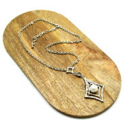 WISIOR / NASZYJNIK Z PEREŁKĄ NA ŁAŃCUSZKU                                                       (0646-502 SAH) - 3