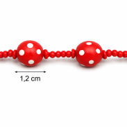 KORALE BIAŁO-CZERWONE DŁUGIE 0611-193 - 2