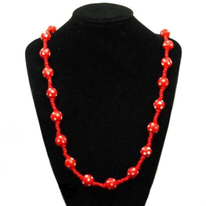 KORALE BIAŁO-CZERWONE DŁUGIE 0611-193