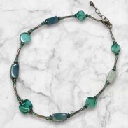 NASZYJNIK CANTO TURKUSOWO-ZIELONY SRERNE ELEMENTY ELEGANCKI 47 CM(CANTO-N-7) - 2