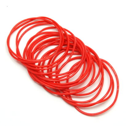 BRANSOLETKI GUMOWE CIENKIE CZERWONE 20 SZTUK                                        (2852-1 SAM)