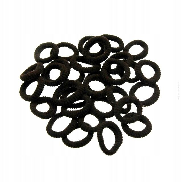 GUMKI DO WŁOSÓW FROTKI MINI BRĄZOWE 100 SZTUK (7935 SA)