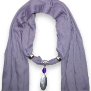 SZAL DAMSKI SZARYZ WISZĄCYMI ELEMENTAMI                                               (SZAL-39 SAU) - 2