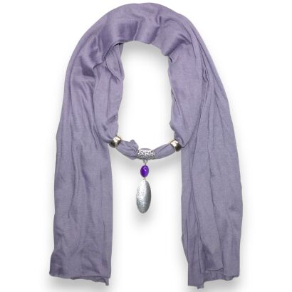 SZAL DAMSKI SZARYZ WISZĄCYMI ELEMENTAMI                                               (SZAL-39 SAU)