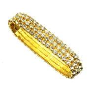 BRANSOLETKA TRZYRZĘDOWA Z CYRKONIAMI                                  (BRGU-3 sa) - 2