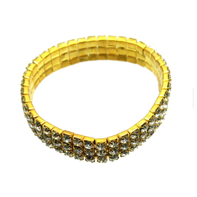 BRANSOLETKA TRZYRZĘDOWA Z CYRKONIAMI                                  (BRGU-3 sa)