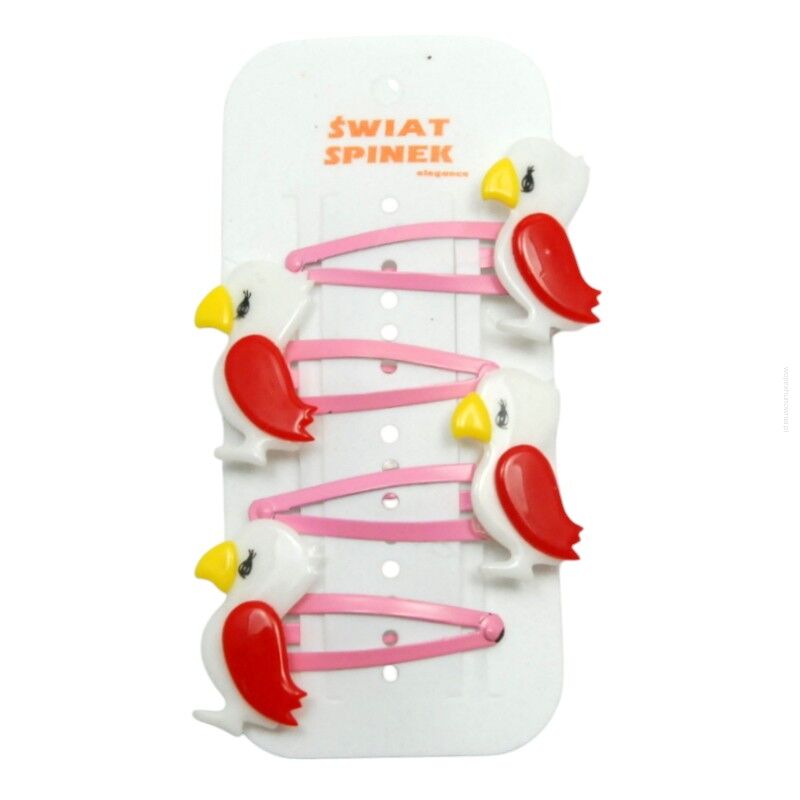 PYKI / SPINKI DO WŁOSÓW DZIECIĘCE Z OZDOBAMI- PTAKAMI 4 SZTUKI (4136 SA)