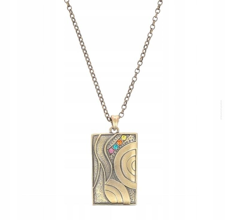 NASZYJNIK / WISIOREK NA ŁAŃCUSZKU Z METALOWĄ ZAWIESZKĄ                                (0667-1007 G)