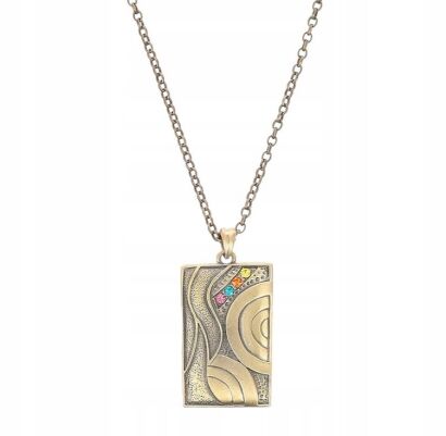 NASZYJNIK / WISIOREK NA ŁAŃCUSZKU Z METALOWĄ ZAWIESZKĄ                                (0667-1007 G)