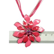 NASZYJNIK / WISIOR RÓŻOWY NA SZNURECZKACH Z OZDOBNĄ ZAWIESZKĄ                                                    (1416 SAM) - 3