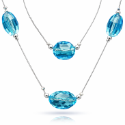 NASZYJNIK/ KORALE DŁUGIE WISZĄCE NIEBIESKIE 0665-22 - 3