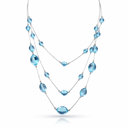 NASZYJNIK/ KORALE DŁUGIE WISZĄCE NIEBIESKIE 0665-22