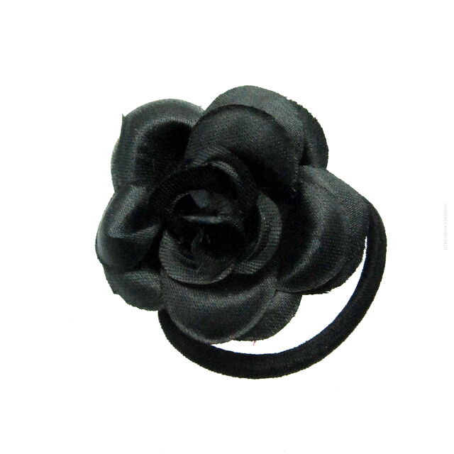 BROSZKA/ SPINKA/ GUMKA DO WŁOSÓW KWIAT CZARNY 0615-574