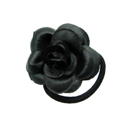 BROSZKA/ SPINKA/ GUMKA DO WŁOSÓW KWIAT CZARNY 0615-574