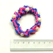 GUMKI DO WŁOSÓW Z PEREŁKAMI MATERIAŁOWE MIX KOLOR (10 SZTUK)1410-020 D - 3