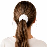 GUMKA DO WŁOSÓW WELUR SCRUNCHIE BIAŁA PRODUKT POLSKI (0103-BA SAH) - 2