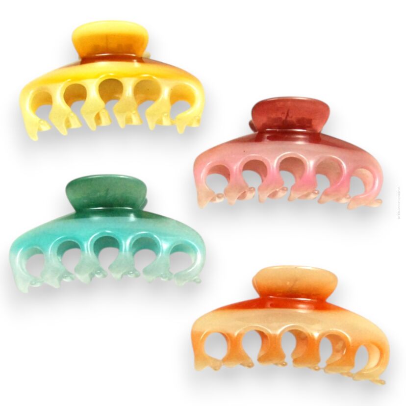 SZCZĘKI DO WŁOSÓW PLASTIKOWE KOLOROWE 10 CM 4 SZTUKI                                                                 (0281-01SAH)