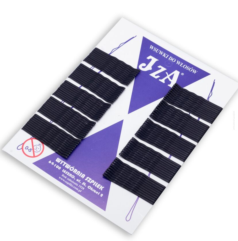 WSUWKI DO WŁOSÓW KARBOWANW CZARNE MAT 5 CM 2 KULKI 100 SZTUK                     (305/100 MAT)