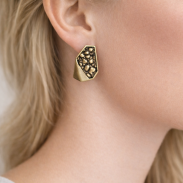 KOLCZYKI METALOWE OZDOBNE W ZŁOTYM KOLORZE                                                                             (5871 SA) - 2