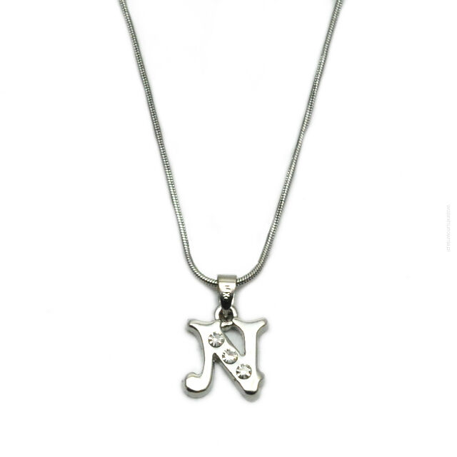 NASZYJNIK METALOWY Z ZAWIESZKĄ  LITERKA 