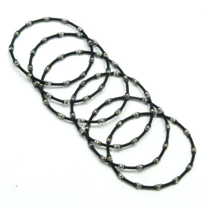 BRANSOLETKI METALOWE SPRĘŻYNKI CZARNE 6 SZTUK                  (1416-5 SAM)