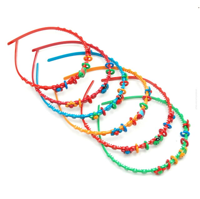 OPASKI DO WŁOSÓW DZIECIĘCE WIELOKOLOROWE BIEDRONKI 6 SZTUK (0294-86 SA)