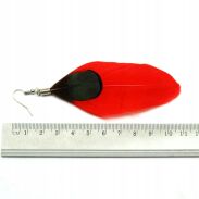 KOLCZYKI WISZĄCE Z CZERWONYMI PIÓRKAMI                                                                             (0615--677 SAH) - 3