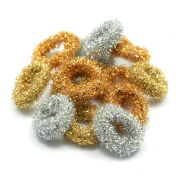 GUMKI DO WŁOSÓW FROTKI MINI ZŁOTE / SREBRNE 30 SZTUK (6927 SA) - 2